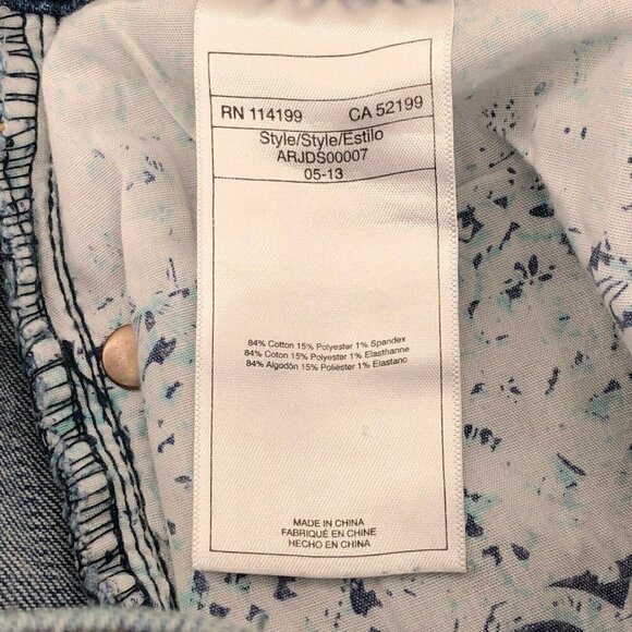 Roxy Denim Shorts Doily Dukes Cut Off White Lace Overlay Stretch Juniors 0/24 - Picture 6 of 7